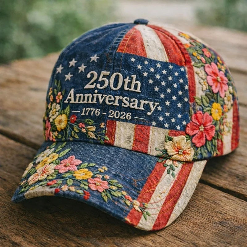 America's 250th Anniversary Rose 3D Printed Baseball Cap For Daily Travel And Independence Day Celebration
